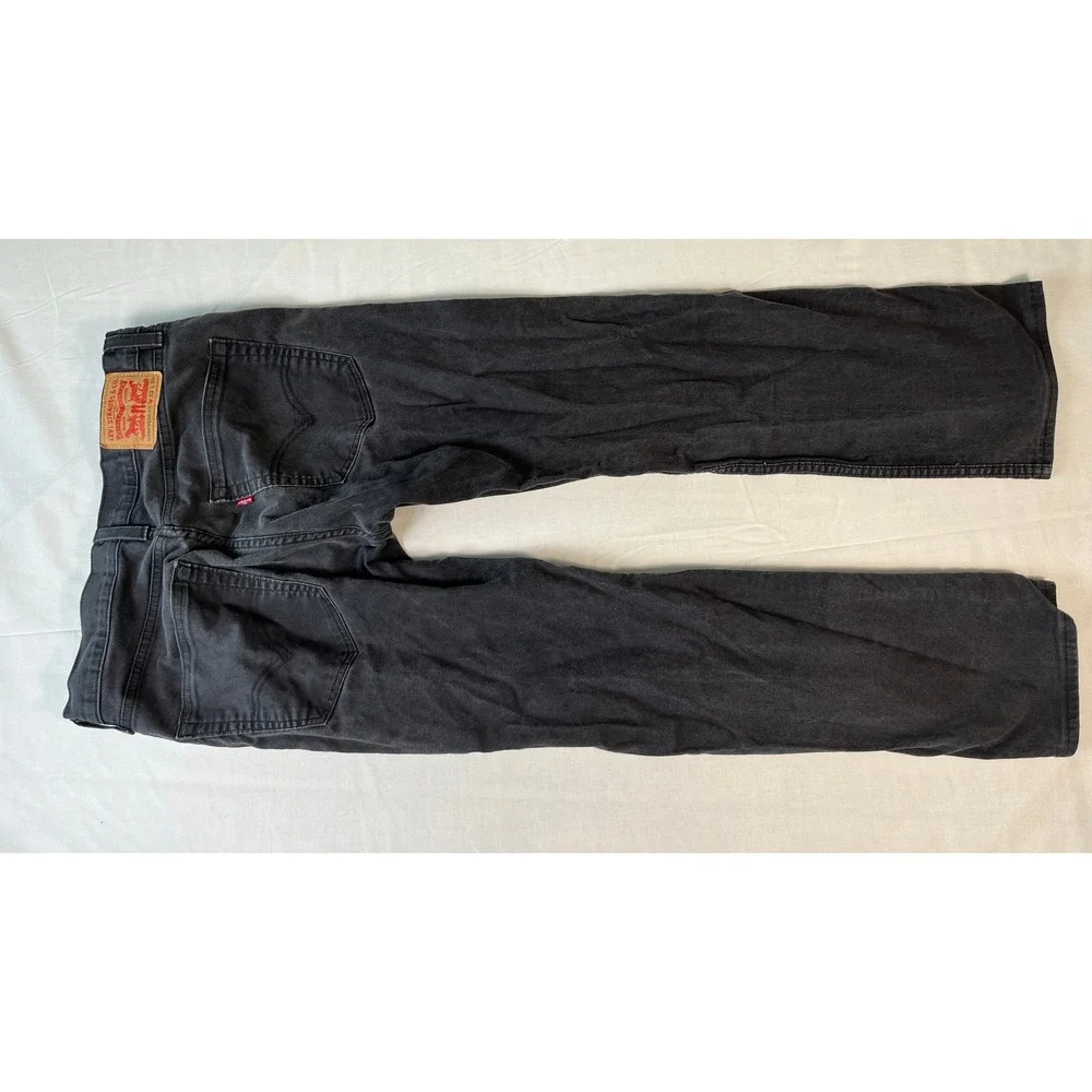 Levis Workwear Fit Men 33x30 Black Excellent Canvas Straight Leg Pants PC9-01111